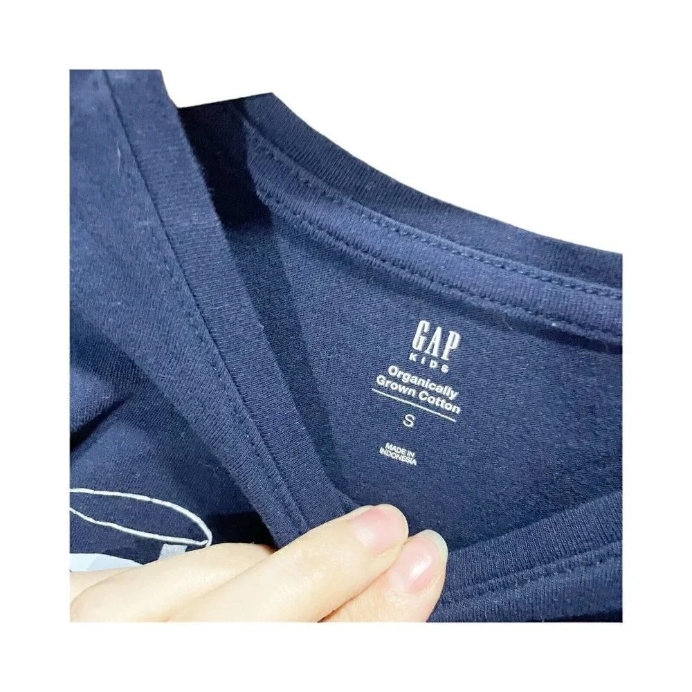 Gap‎ Girls Navy Blue 100% Cotton T-Shirt - Kids/Girl's Size 6/7 S Long Sleeve